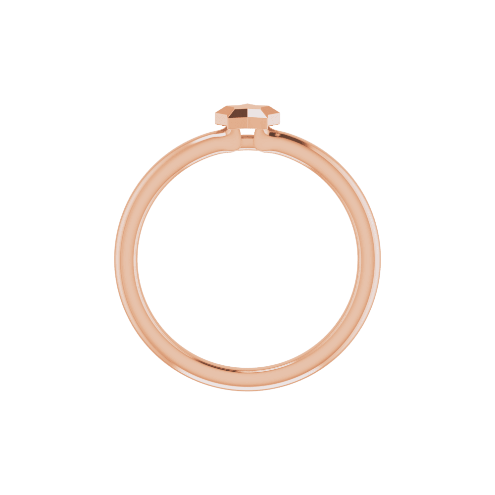 14k rose gold stackable ring with geometric star design